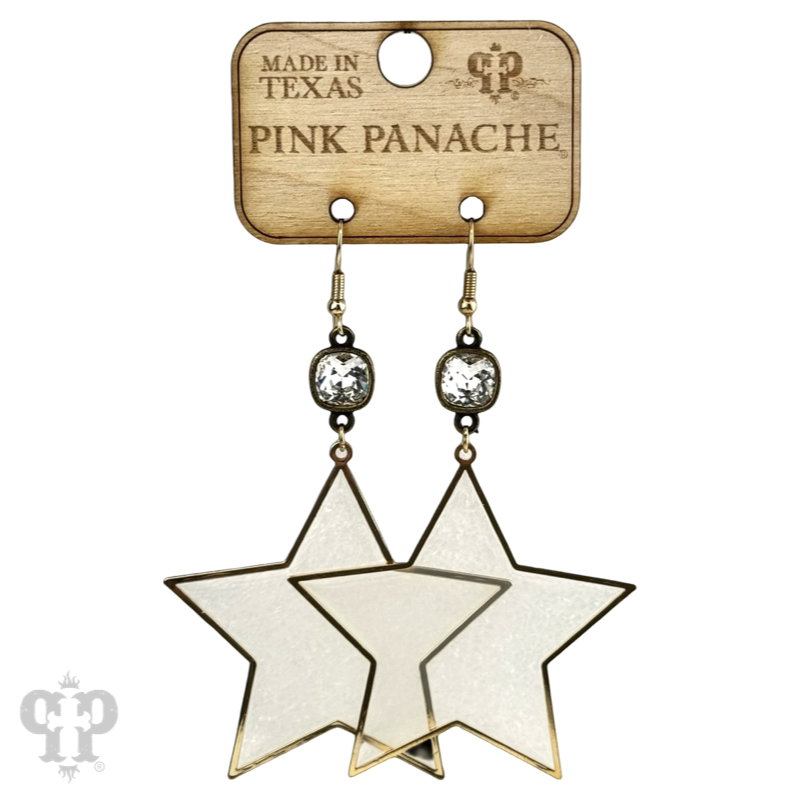 Acrylic star earring with Austrian crystal - LC