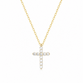 Faceted Crystal Cross Necklace