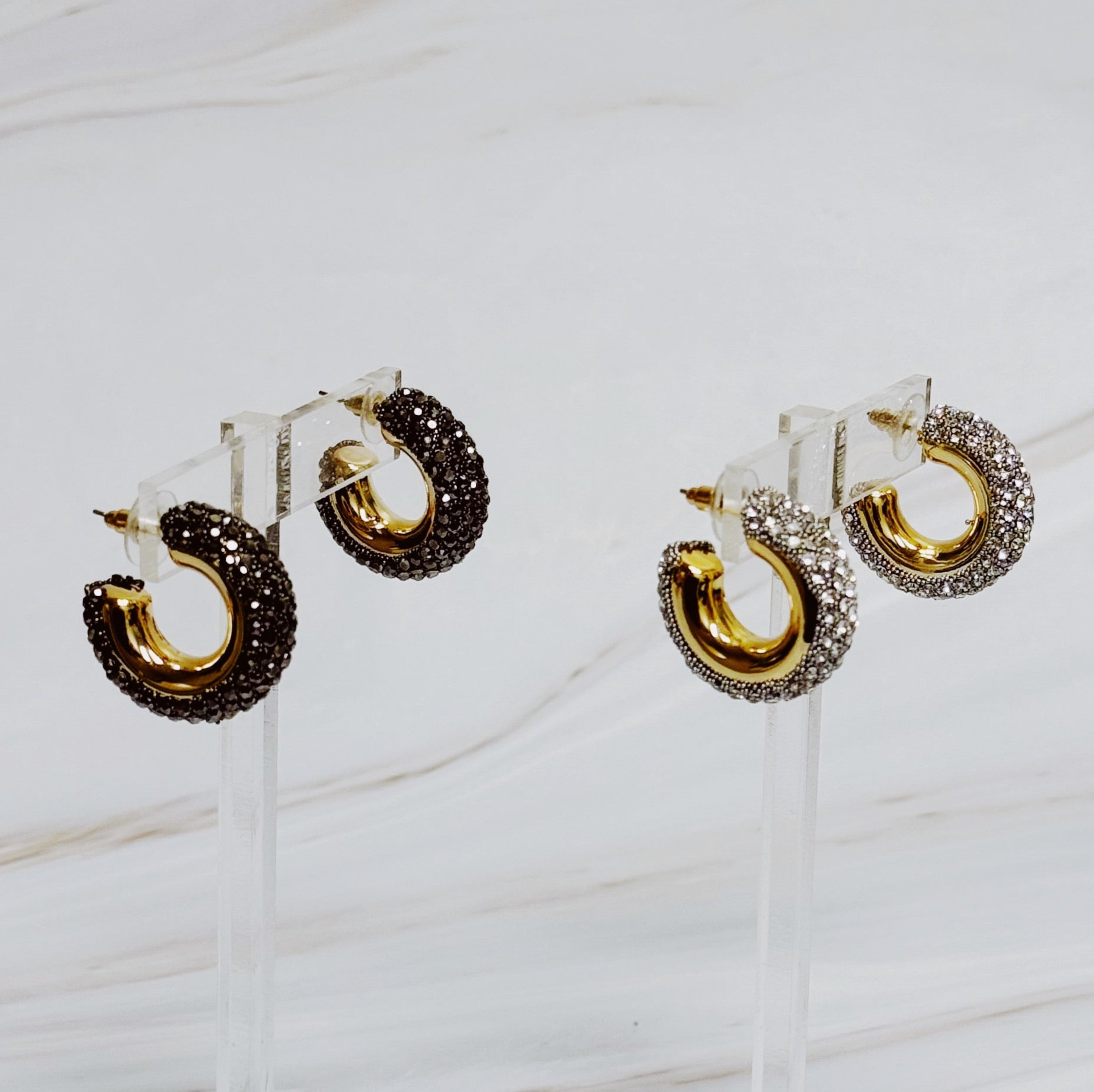 Glam Bling Hoop Earrings