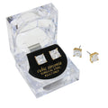 8mm Square Crystal Cubic Zirconia Stud Earrings in Clear Gift Box - Ready to Gift