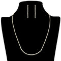 Dainty Rhinestone Necklace Earring Set