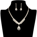 Crystal Rhinestone Teardrop Pave Necklace