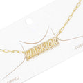 Gold Dipped Warrior Message Pendant Necklace