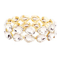 Glass Crystal Teardrop Stretch Evening Bracelet