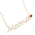 January Birthstone MAMA Message Pendant Necklace