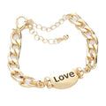 LOVE Metal Oval Message Charm Bracelet