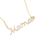March Birthstone MAMA Message Pendant Necklace
