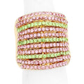 Rhinestone Pave Multi Row Stretch Ring