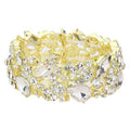 Teardrop Marquise Stone Cluster Stretch Evening Bracelet