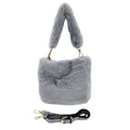 Fashionable Solid Faux Fur Tote Crossbody Bag