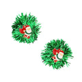 Enamel Santa Claus Tinsel Earrings