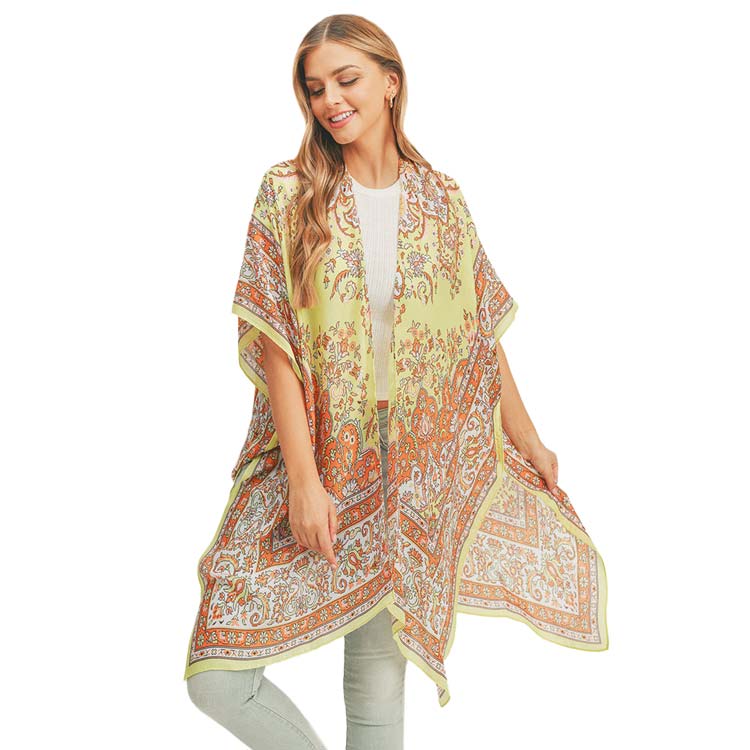 Patterned Cover Up Kimono Poncho