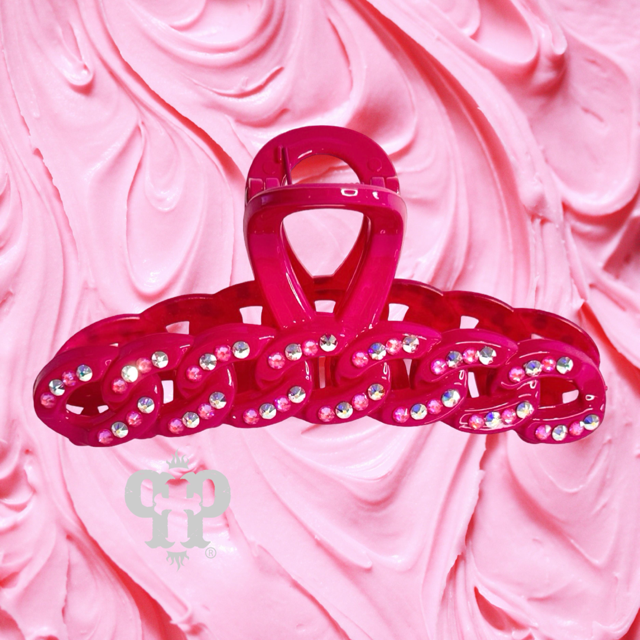 Scalloped rhinestone hair clip