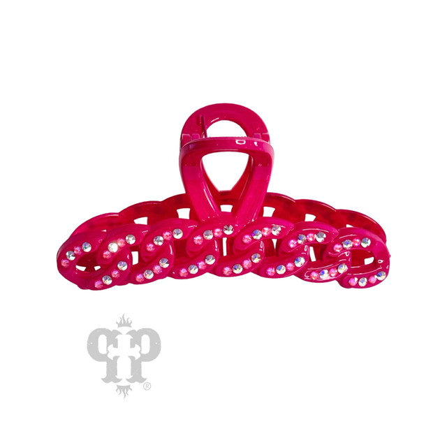 Scalloped rhinestone hair clip