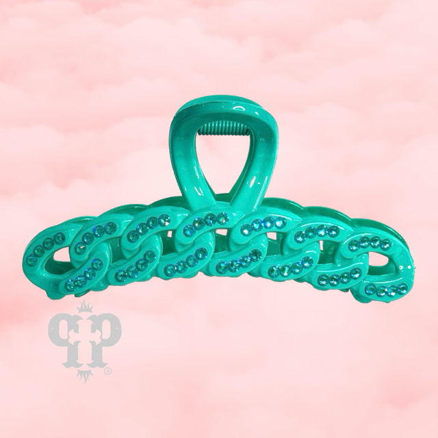 Scalloped rhinestone hair clip