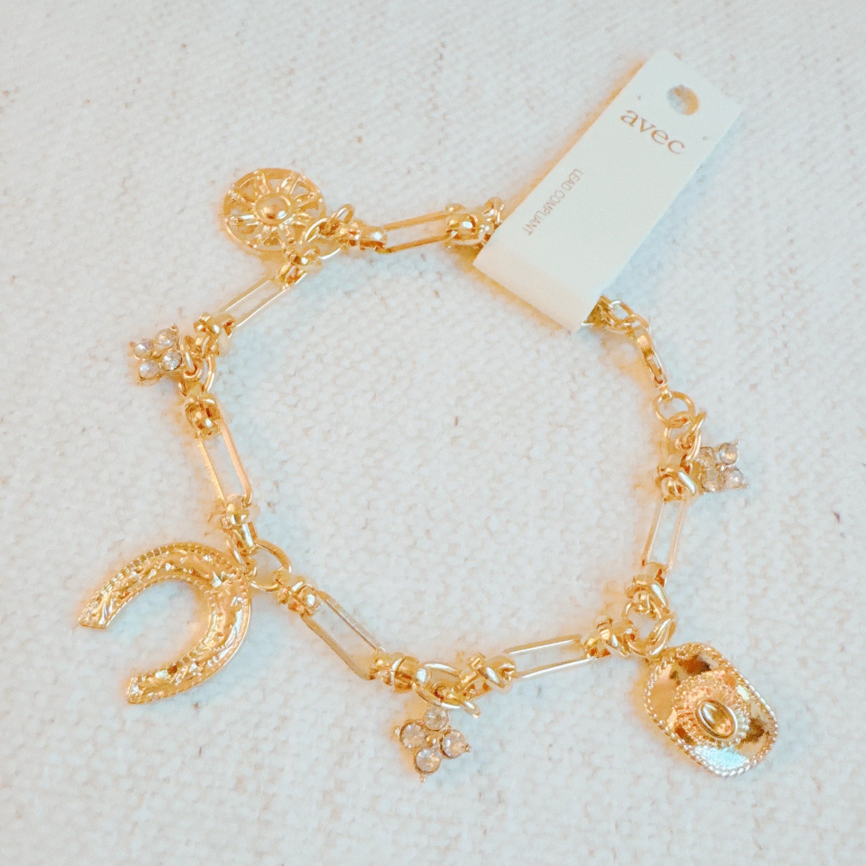Horseshoe And Clover Multi Charm Bracelet