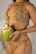 Party at Tulum Swim Set- Camel