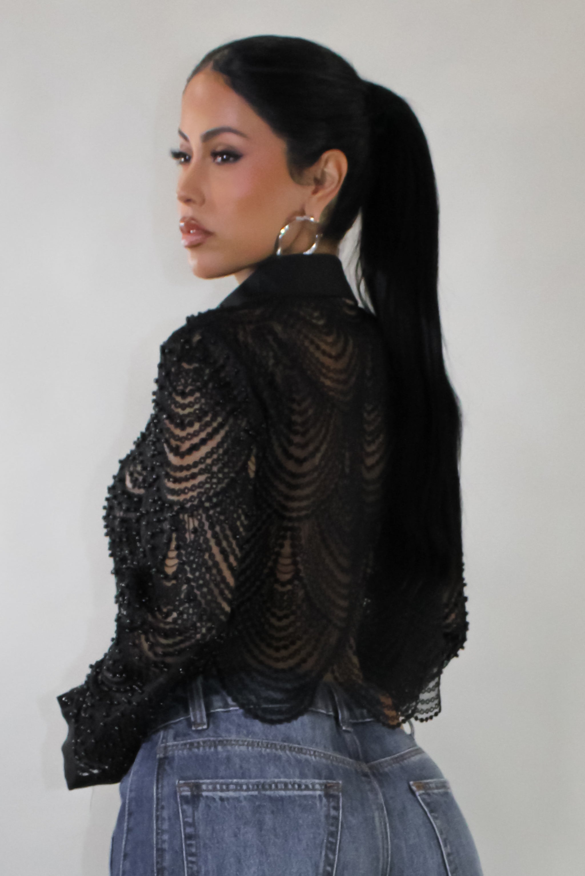 City of Angels Pearl Blouse- Black