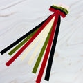 Long And Slim Velvet Bow Hair Clip Set Of 4