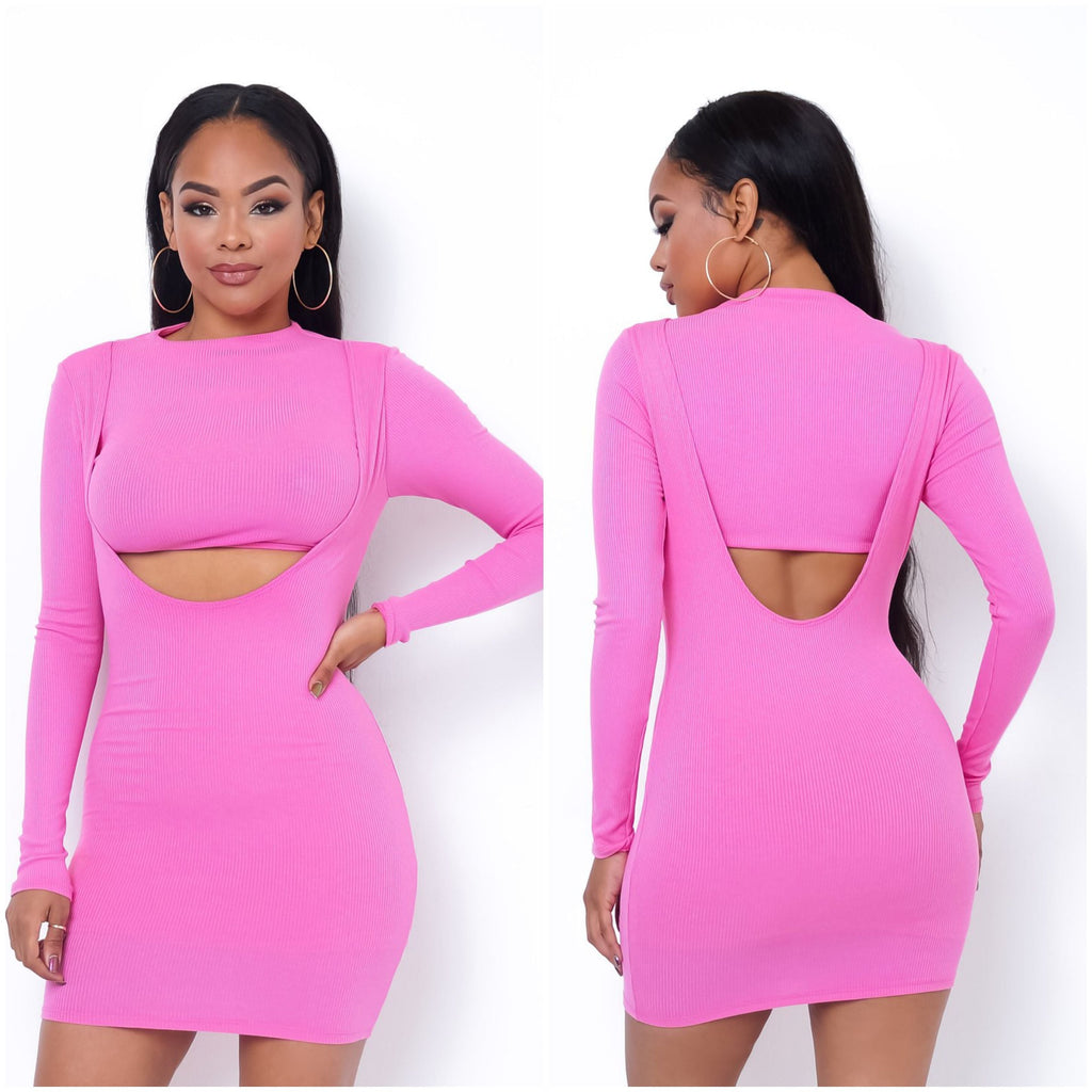 Pink Suspender Dress