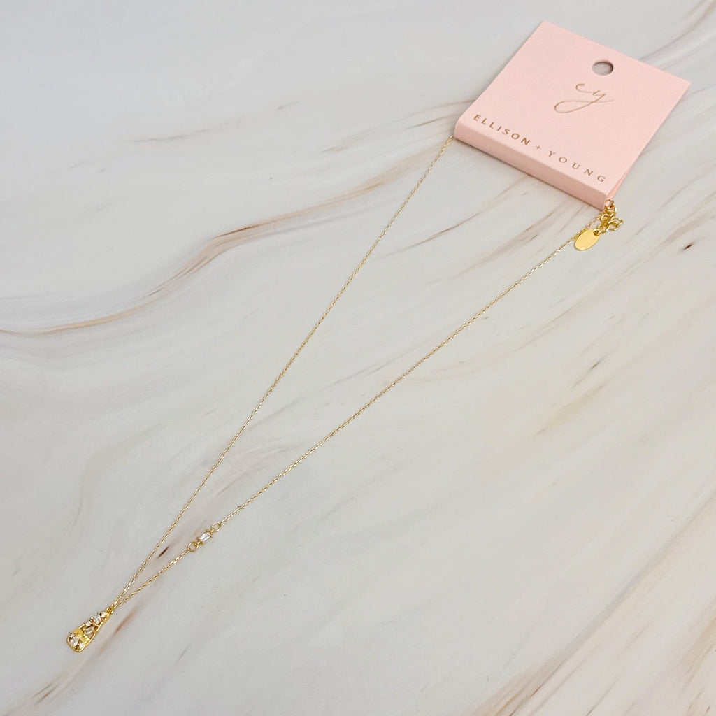 Pop The Bottle Paved Pendant Necklace