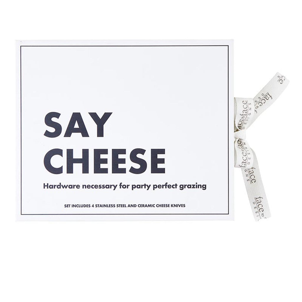 Face to Face Say Cheese Ceramic Cheese Knives Book Box