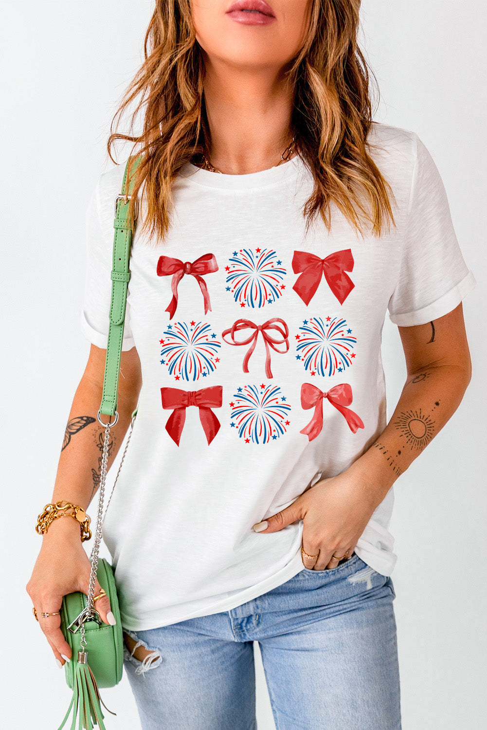 Fireworks & Bows Holiday Tee