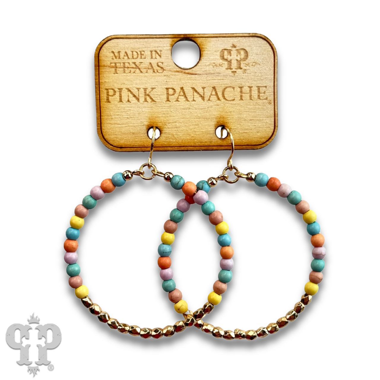 Round bead circle earring, last call