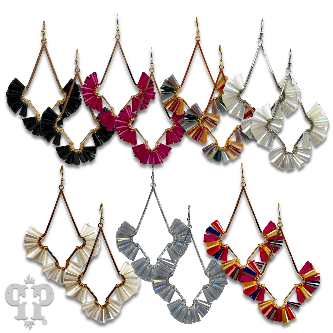 Teardrop earring with fluted beads - Last Call
