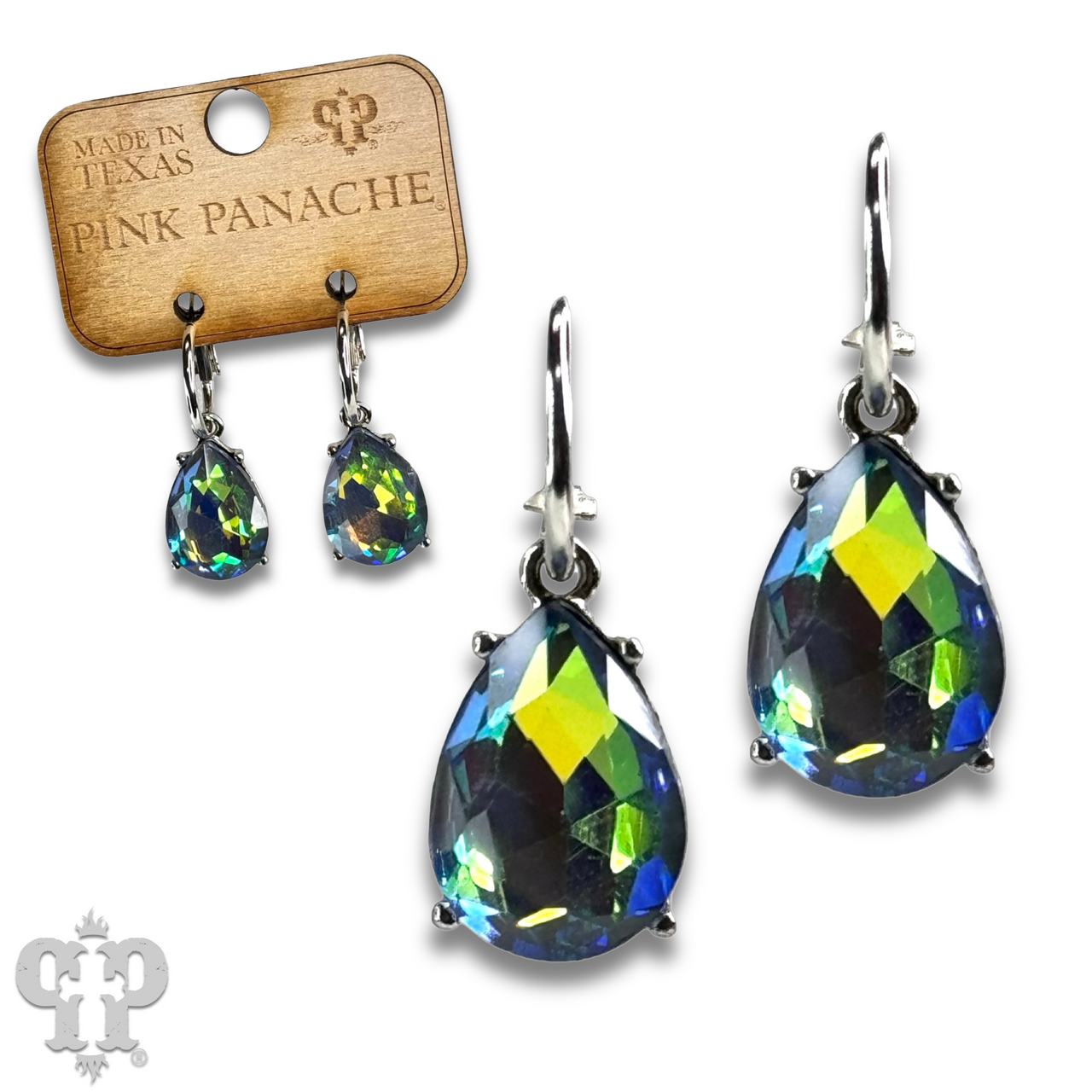 Rhinestone teardrop mini hoop earring - LC