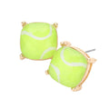 Tennis Ball Printed Square Stud Earrings
