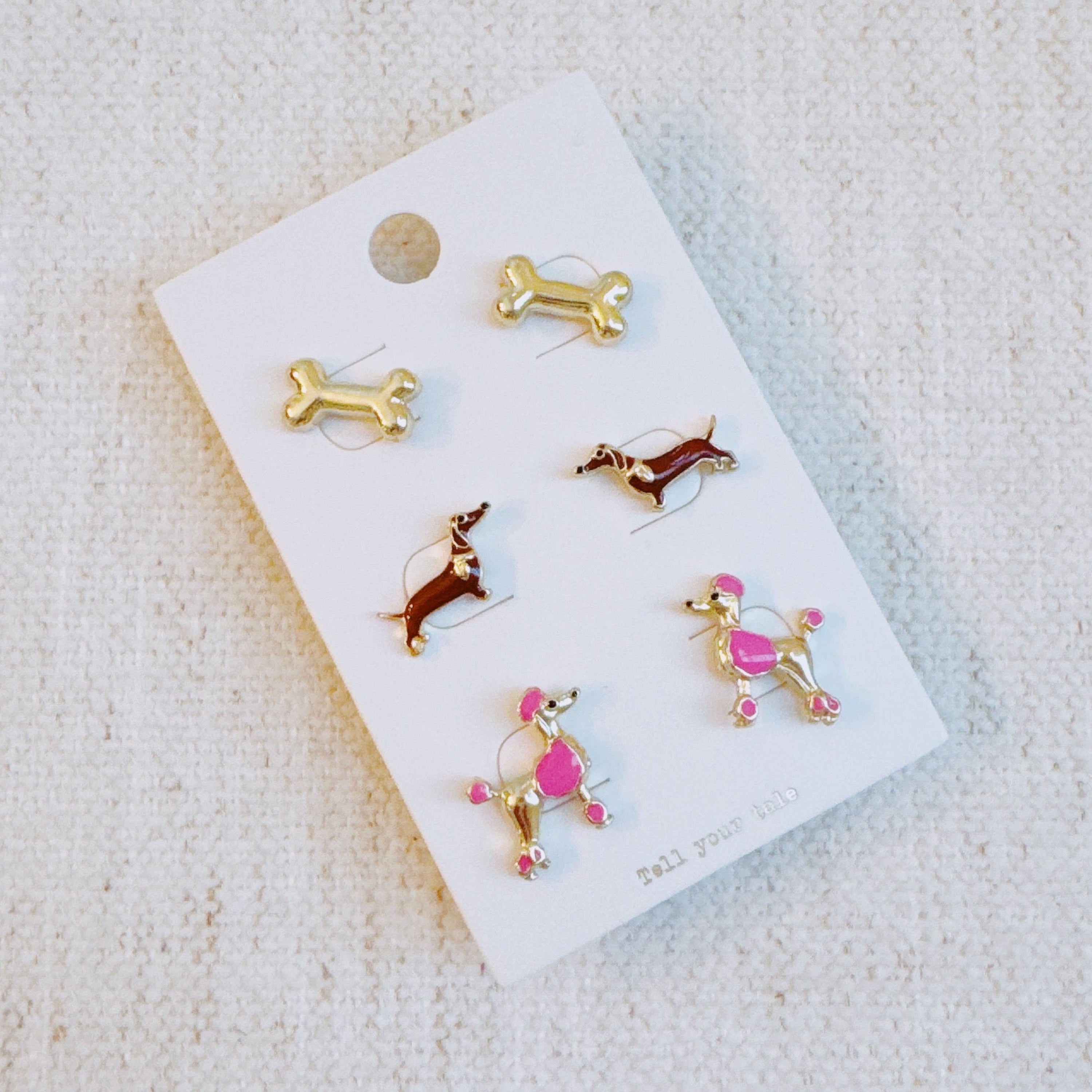 Lovely Fur Friend Earring Set Of 3