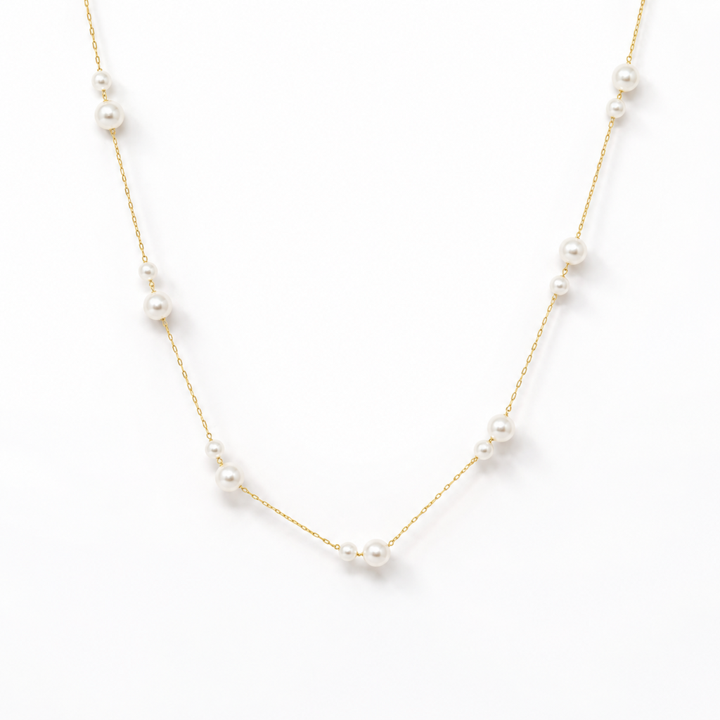 Lovely Lady Dainty Pearl Necklace