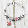 Love You Mom Charm Multi Bead Bracelet