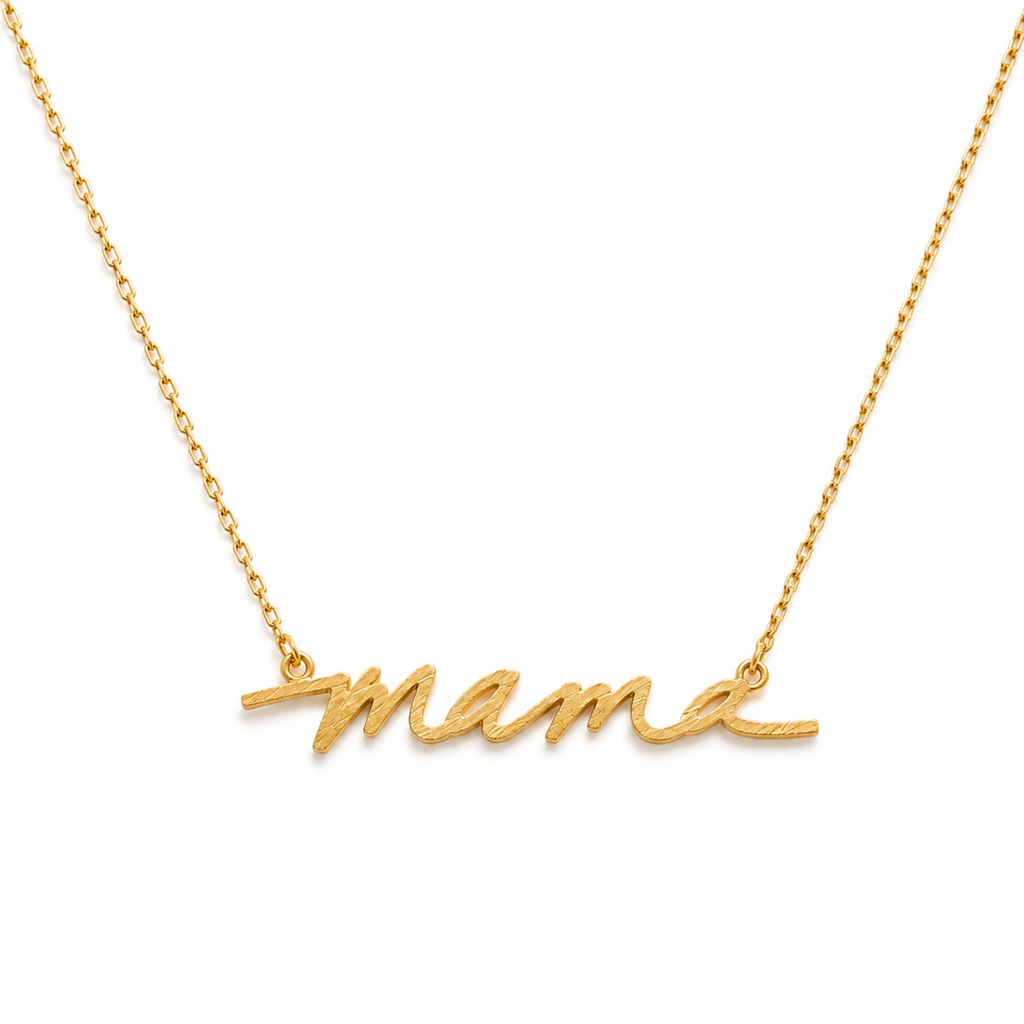 Mama Script Necklace