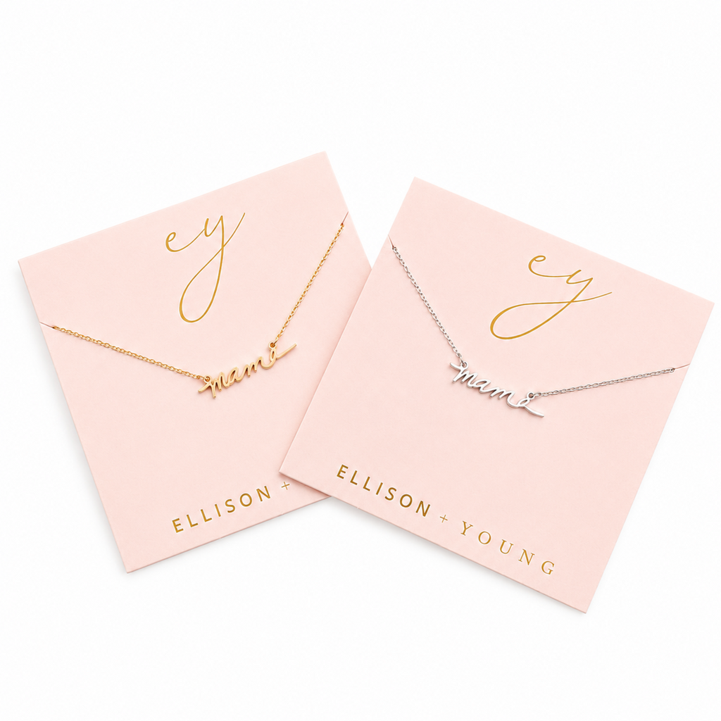 Mama Script Necklace