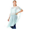 Solid Color Half Ruffled Cover Up Poncho