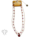 Delicate gold chain and faceted bead Austrian crystal drop necklace - LC