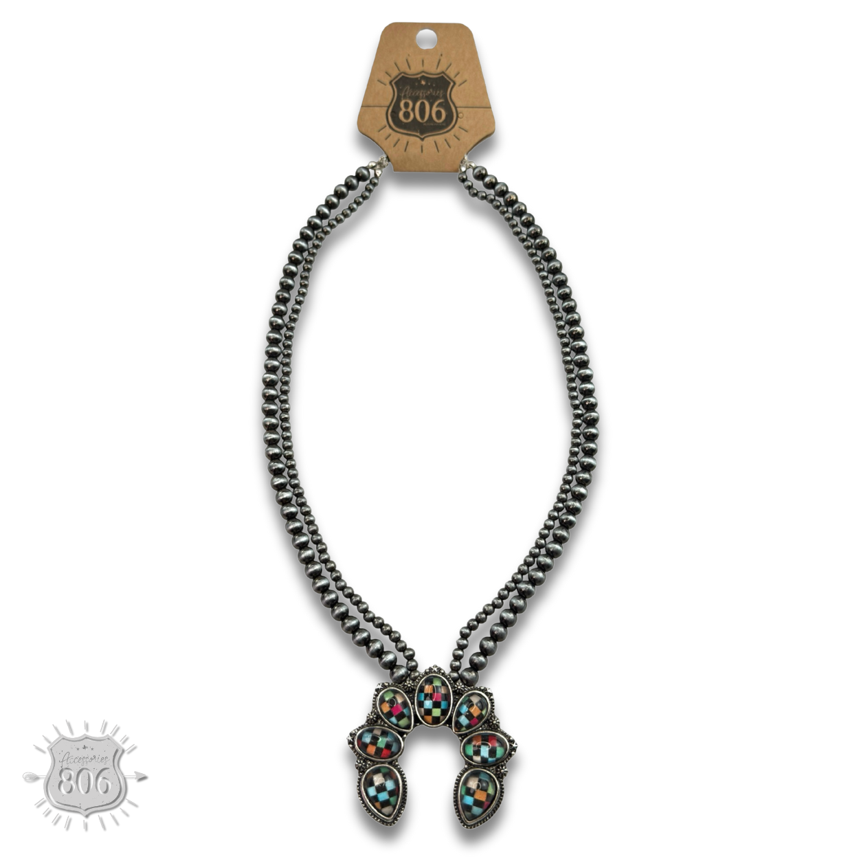 Checkerboard naja style necklace