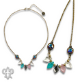 Diamond bead necklace with Austrian crystal