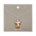 Silver Plated Scarecrow Pumpkin Pendant Necklace