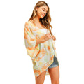 Trendy Tie Dye Cover Up Kimono Poncho