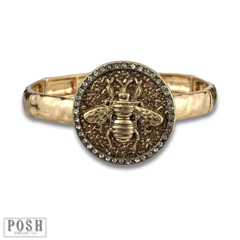 Gold bee bracelet