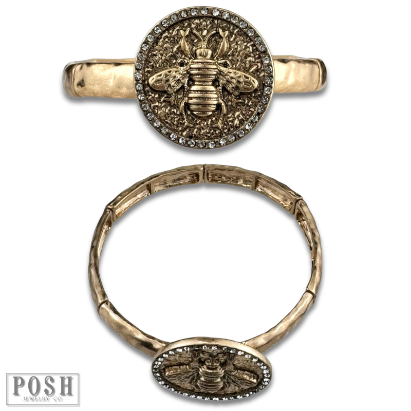 Gold bee bracelet