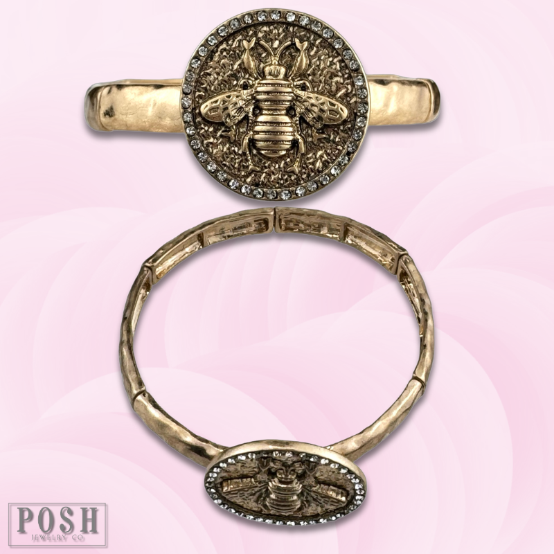 Gold bee bracelet