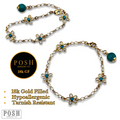 Daisy chain bracelet, 18k gold filled