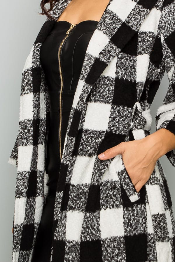 Black & White Checkerboard Coat
