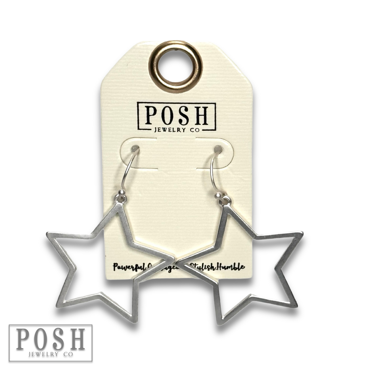 Matte finish open star earring - LC