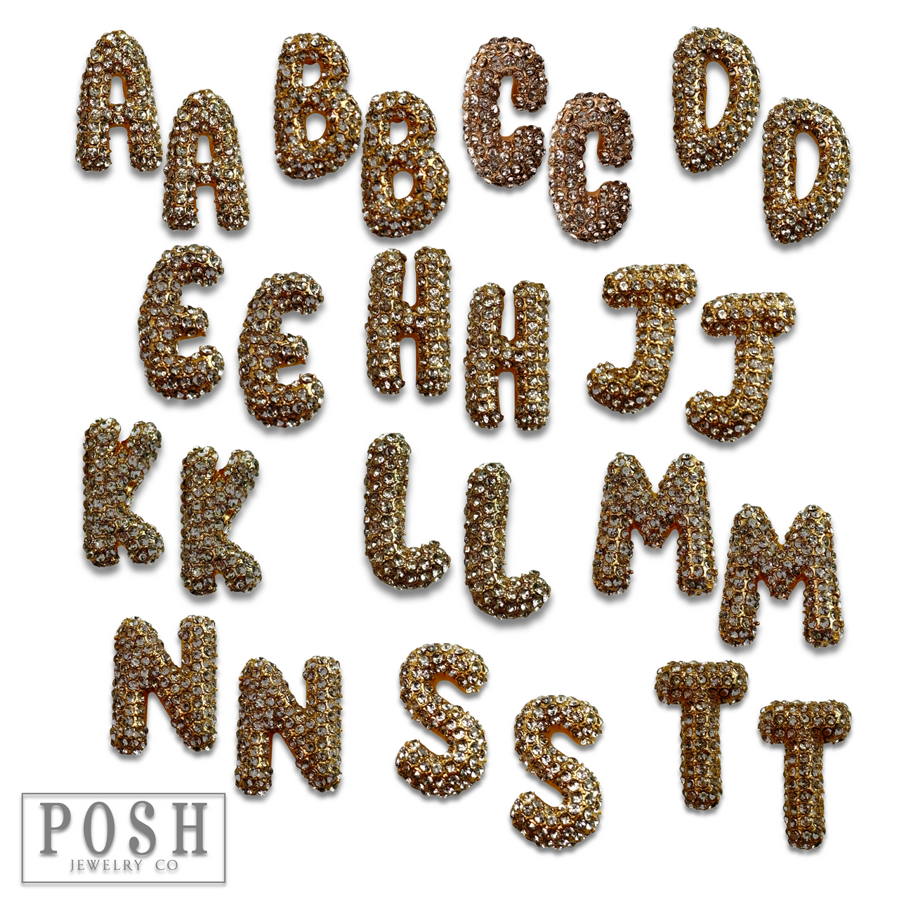 Rhinestone initial post earring