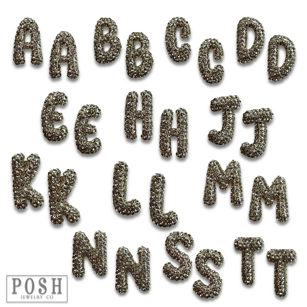 Rhinestone initial post earring